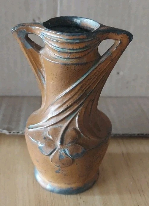 Vintage Art Nouveau Style Decorative Metal Flower Vase